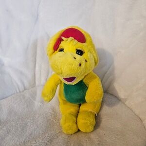 Vintage 1993 Yellow BJ Barney & Friends Dinosaur Plush‎ with Red Hat